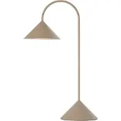 Frandsen LED-batteridriven bordslampa Grasp, sandgrå, höjd 47 cm dimbar, Aluminium / grå / zink, Metall, Design