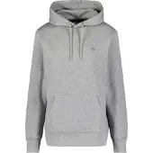 Gant för män. 2007058 Sweatshirt med huva och grå sköld (XXL), Casual, Bomull, Lång ärm