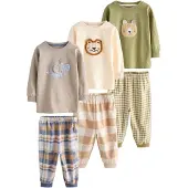Next Pyjamas beige / blå / taupe / oliv