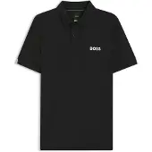 BOSS Active Stripe-jersey slim-fit polo shirt with four-way stretch