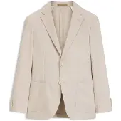 BOSS Slim-fit jacket in wool-blend seersucker