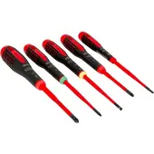 Bahco Ergo 1000V slimblade skruvmejselsats med 5 delar - LK, PH och Torx 10