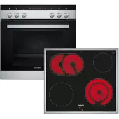 Siemens HE113FBS2+EA645GN17, Keramisk, 4 zone(s), Glass-keramisk, Svart, Röra, 58,3 cm