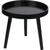 24hShop Runt sidobord Ø40x36cm - svart avlastningsbord / soffbord med metallben