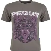 PEQUS T-shirt 'Medusa' grå / lila / vit