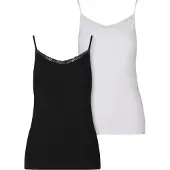 Urban Classics Basic Cotton Lace ärmlös T-shirt 2 Enheter