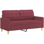 vidaXL 2-sitssoffa vinröd 140 cm tyg