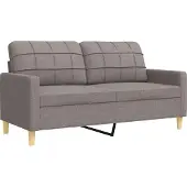 vidaXL Soffgrupp 2 delar taupe tyg