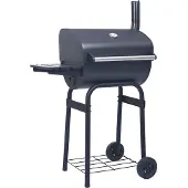vidaXL Kolgrill/rökargrill med nedre hylla svart