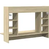 vidaXL Väggmonterat skrivbord sonoma-ek 105x48x75 cm konstruerat trä