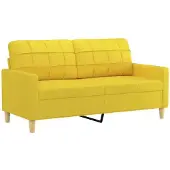 vidaXL 2-sitssoffa ljusggul 140 cm tyg