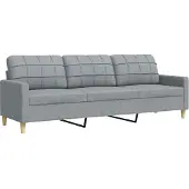 vidaXL 3-sitssoffa ljusgrå 210 cm tyg