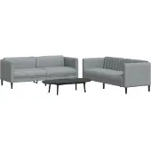 vidaXL Soffgrupp 2 delar ljusgrå tyg