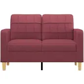 vidaXL 2-sitssoffa vinröd 120 cm tyg