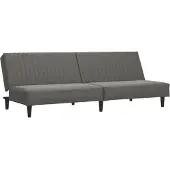 vidaXL Soffbädd 2 Platser, Dagbädd med Ryggstöd, Gästsäng, Möbel för Sovrum Vardagsrum, Modern, Grå 375949