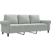 vidaXL 3-sitssoffa ljusgrå 180 cm sammet