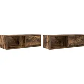 vidaXL TV-bänkar 2 st rökt ek 80x31x25,5 cm konstruerat trä