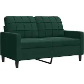 vidaXL Soffa 2-sits mörkgrön 120 cm sammet