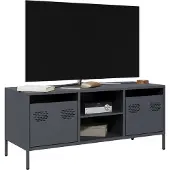 vidaXL Tv-bänk antracit 101,5x39x43,5 cm kallvalsat stål