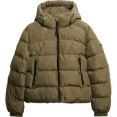Superdry för kvinnor. W5011996A Stanton Quiltad jacka med huva grön (L), Casual, Polyester