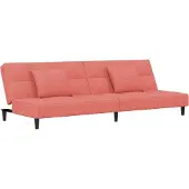 vidaXL 2-sits bäddsoffa med två kuddar Sammetsrosa 375810