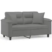 vidaXL 2-sitssoffa med prydnadskuddar mörkgrå 120 cm mikrofibertyg