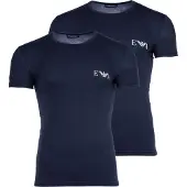 Emporio Armani för män. EM001849_AF14131 Set om 2 navy Homie slim fit t-shirts (L), Hemkläder, Bomull, Kort ärm, Marino