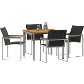 vidaXL Trädgårdsmöbelset 5 pcs Brun Massivt Akaciaträ