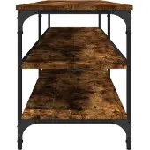 vidaXL Tv-bänk rökfärgad ek 200x30x50 cm konstruerat trä och metall