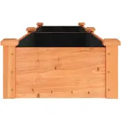vidaXL Odlingslåda med foder brun 240x45x25 cm massivt granträ