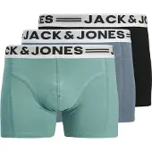 Jack & Jones Boxershorts 'Sense' grå / mörkgrön / svart