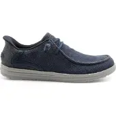 SKECHERS för män. 210959 Melson Coronado mockasiner blå (43), Tyg, Karta, Nyckelband, Casual