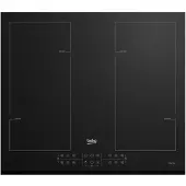 Beko HII64206F2MT - Induktionshäll - 4 kokplattor - Fördjupning - bredd: 56 cm - djup: 59 cm - med fasad framsida - svart
