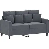vidaXL 2-sitssoffa mörkgrå 120 cm sammet