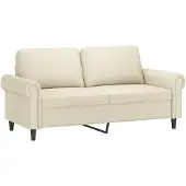 vidaXL 2-sitssoffa Grädde 140 cm konstläder