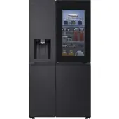 LG InstaView GSXE91EVAD, Fristående, Amerikansk dörr, Svart, 3 dörr/dörrar, Essence Black Steel, Röra