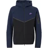 Nike Sweatjacka 'TCH FLC' marinblå / antracit / lila / svart