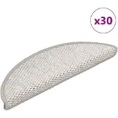 vidaXL Trappmattor självhäftande sisal-look 30 st 56x17x3 cm platina