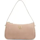 BOSS Suede shoulder bag with metallic Double B monogram