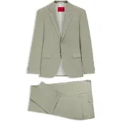 HUGO Two-piece extra-slim-fit suit in wool-blend poplin