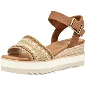 Toms Diana Wedge Läder Kvinnors Mörk Beige Sandaler