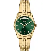Fossil Analog klocka 'SCARLETTE' guld / smaragd