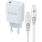 Muvit For Change Pd 25w Usb-c Väggladdare + Usb-c-kabel 1 M 3a