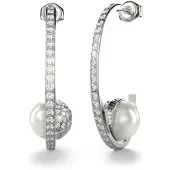 GUESS Calypso silverfärgade pärl och kristallörhängen JUBE04452JWRHT/U