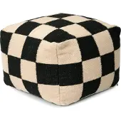 Classic collection Square sittpuff svart/natur