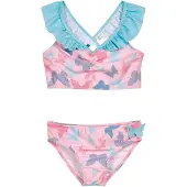 Playshoes Bikini 'Schmetterlinge' blå / himmelsblå / rosa / hallon