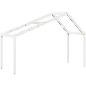 vidaXL Tak till barnsäng vit 213x95,5x144,5 cm massiv furu