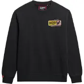 Superdry för män. M2014389A Sweatshirt Service Supply Loose AFB svart (XL), Casual, Bomull, Lång ärm