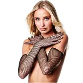 Baci Fishnet Opera Glove Black