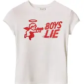 Desigual T-shirt 'Boys Lie' röd / vit